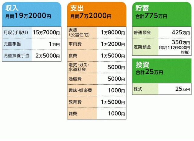 「星ママ」さんの家計収支データ