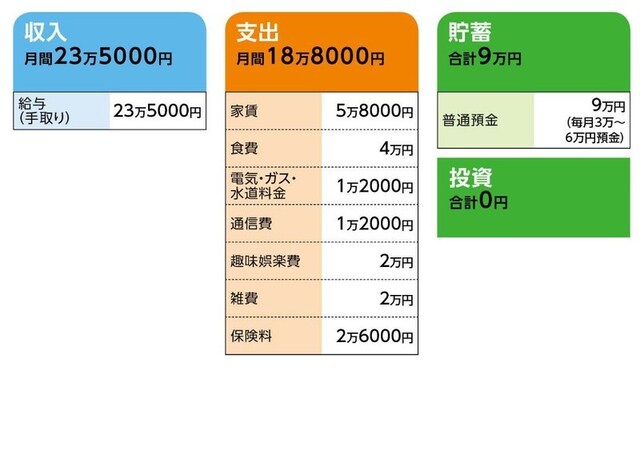 「もあい」さんの家計収支データ