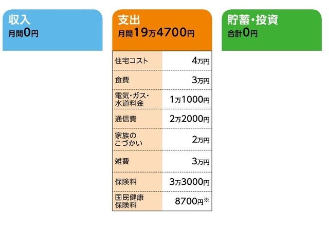 相談者「にんた」さんの家計収支データ