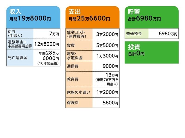 相談者「カネクイムシ」さんの家計収支データ