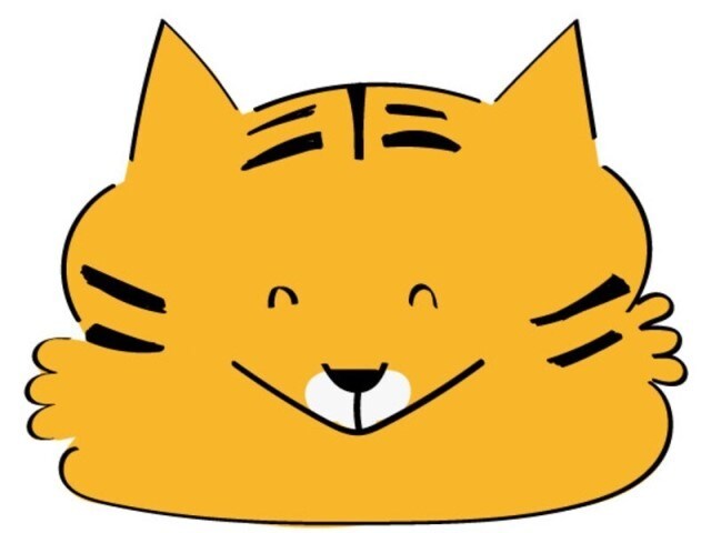 【jpg】トラ(虎・寅)の顔のかわいい年賀状イラストです/カラー