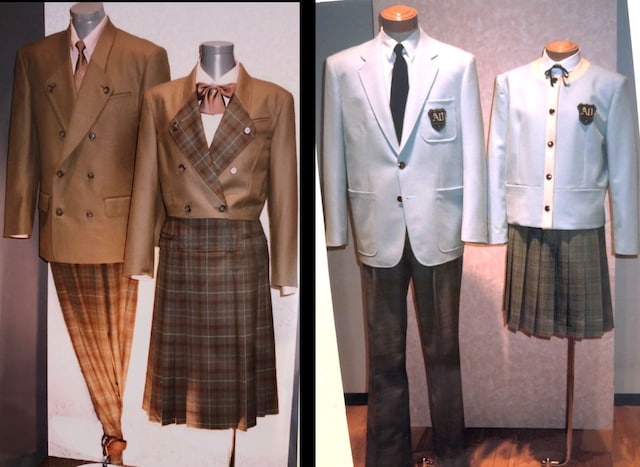 DCブランド学生服。コシノジュンコ（左）、アキラオノヅカ（右）（出典： カンコー学生服）