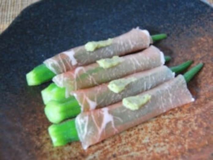 オクラの生ハム巻きレシピ……わさびと合わせて味わう！