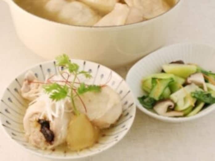 参鶏湯レシピ……鶏の骨付き肉と鶏もも肉で手軽、味は本格的に！