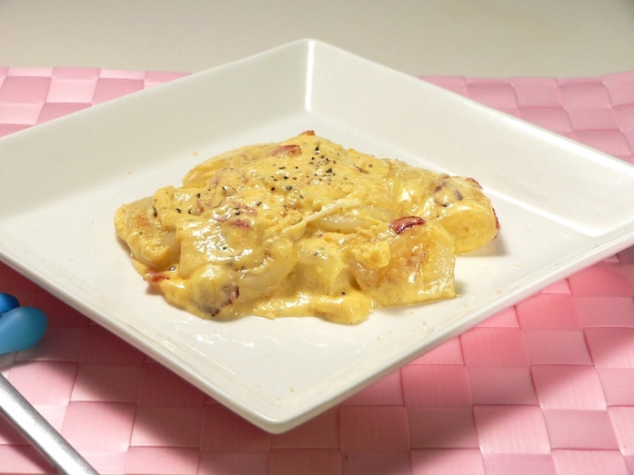 切り餅で作るパスタレシピ……お餅のカルボナーラ
