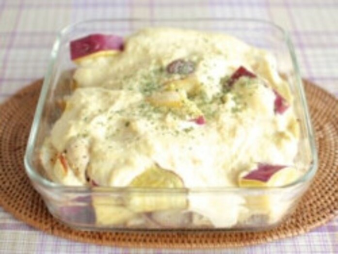 豆腐ソースで作る、さつまいものヘルシーグラタンレシピ