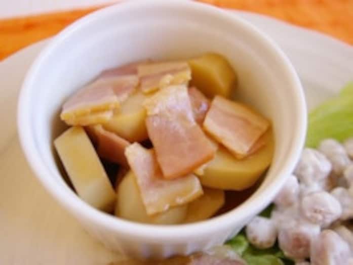 こっくり洋風煮物。里芋とベーコンのバター醤油煮