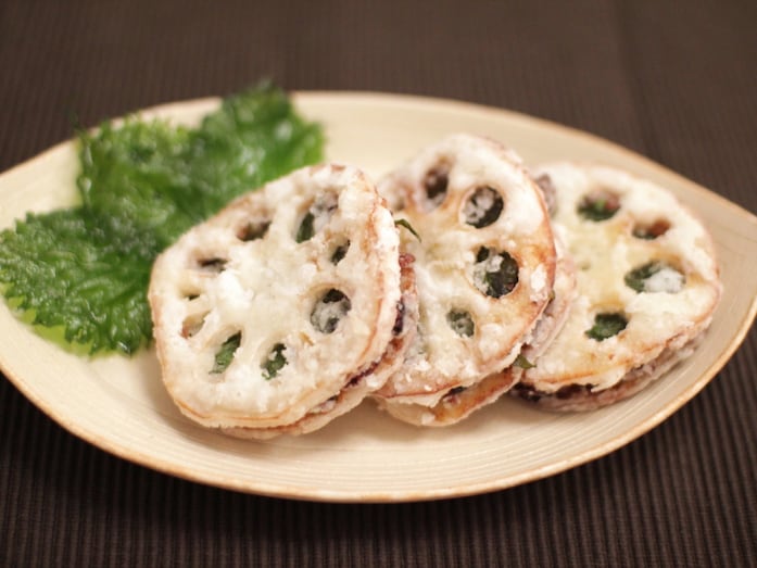 れんこんのはさみ揚げレシピ！納豆と大葉のはさみ揚げ