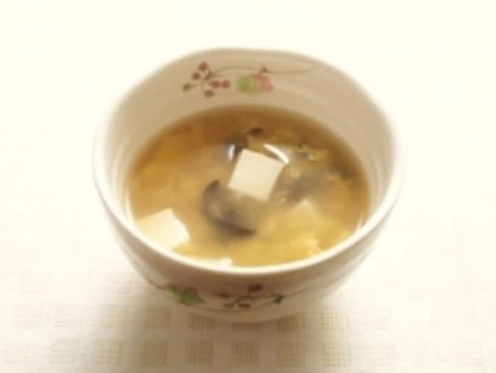 豆腐ときくらげのとろみかきたまスープ