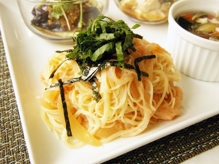 ひんやり夏味！　明太子とイカの冷製パスタ