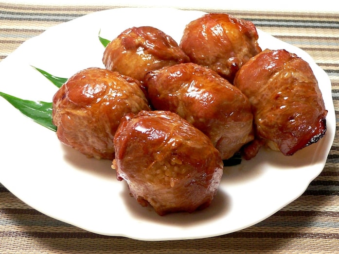 肉巻きおにぎり「ぶた飯」レシピ……もち米で作る！