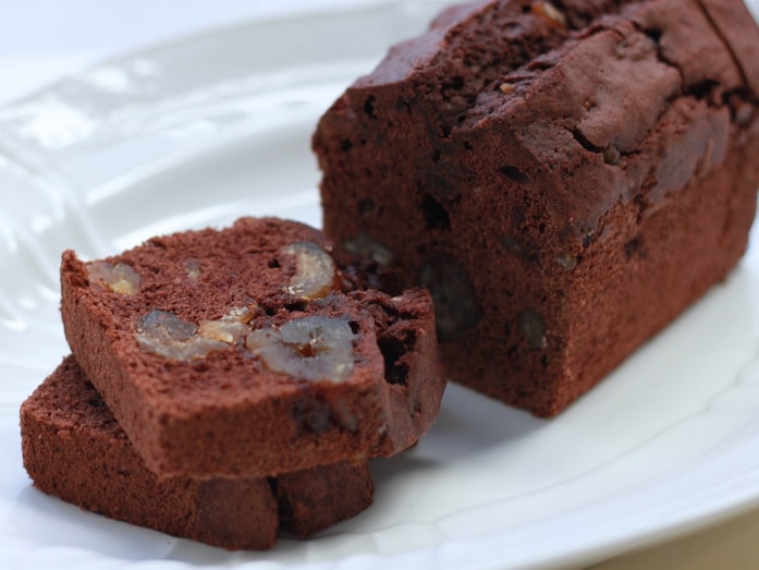 ホットケーキミックスで作るレシピ！栗とカカオのパウンドケーキ