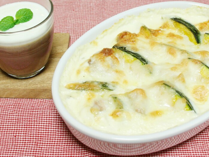 チキンとかぼちゃの簡単グラタン＆ ココアプリン