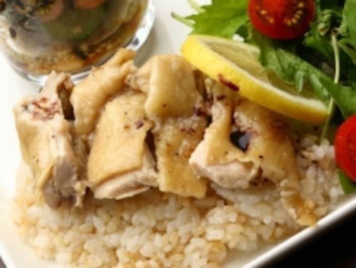 塩レモンのカオマンガイレシピ……鶏蒸しご飯