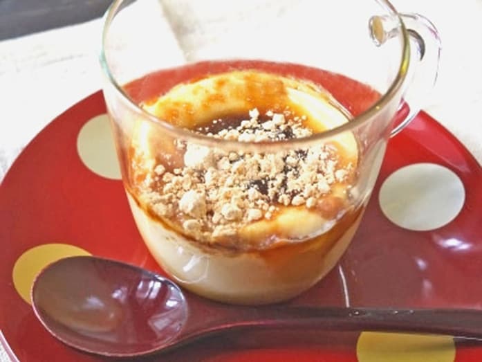黒蜜消費レシピ！ マグカップで◎ 和風きな粉黒蜜プリンの作り方