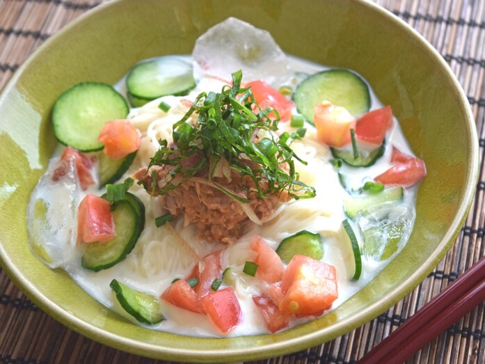 まろやか仕上げ冷たい豆乳そうめん
