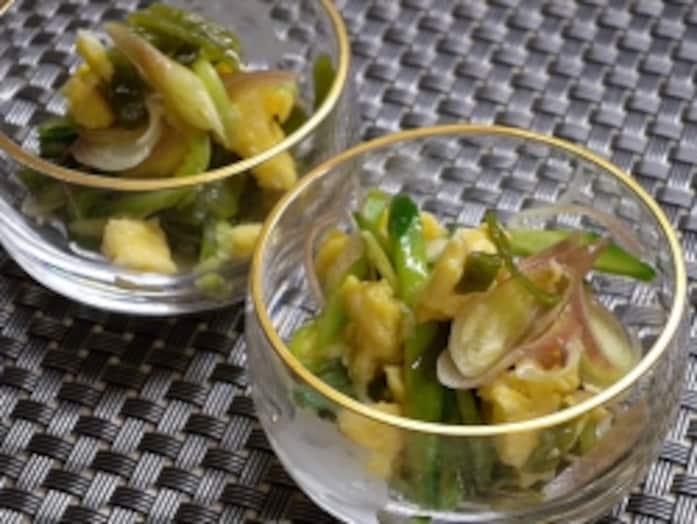 爽やかな香り、茗荷のあえ物