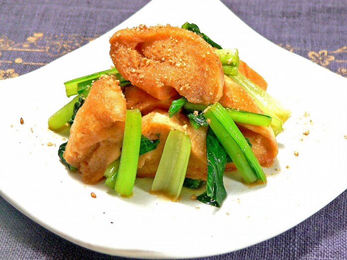 麩と小松菜の辛子和えレシピ！ 5分で作れるあと一品おかず