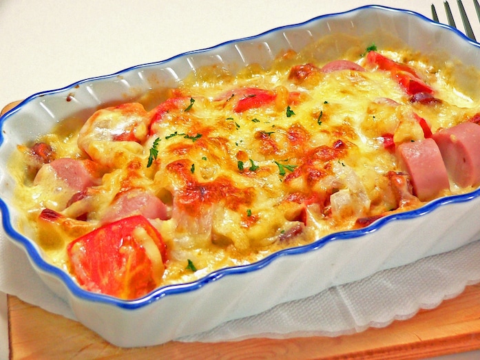 うまい棒とじゃがりこで作る、ポテトグラタンレシピ