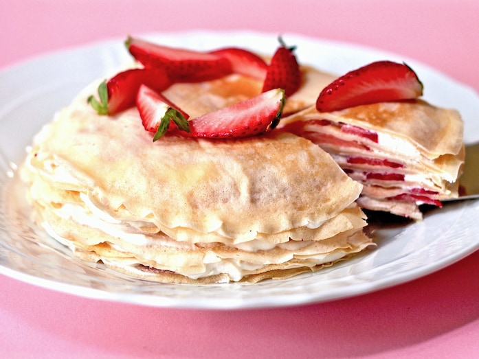 いちごのミルクレープのレシピ！ホットケーキミックスで簡単調理