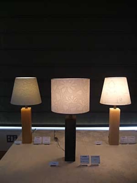 クリエーションバウマンの生地を生かしたスタンド器具 [インテリア照明  