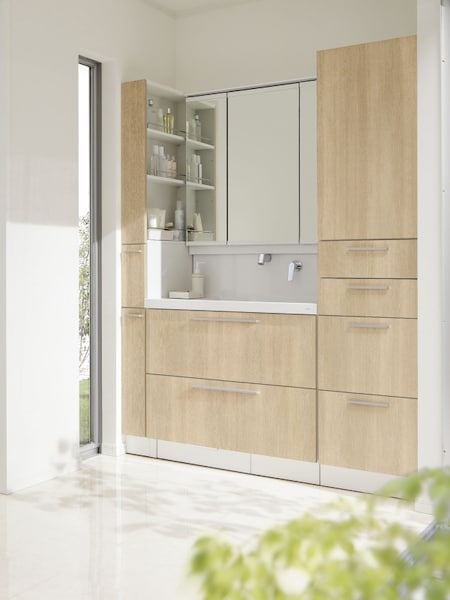 キッチンと扉カラーを統一 洗面化粧台／2015.08新商品 [洗面] All About