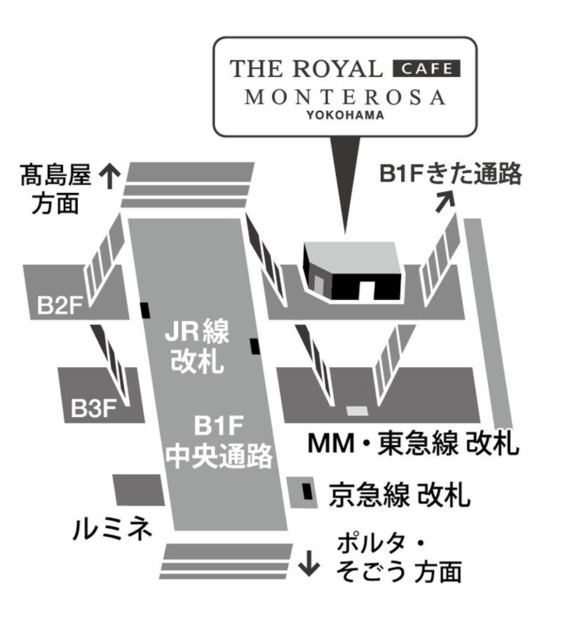 THE ROYAL CAFE YOKOHAMA MONTE ROSAマップ（提供画像）