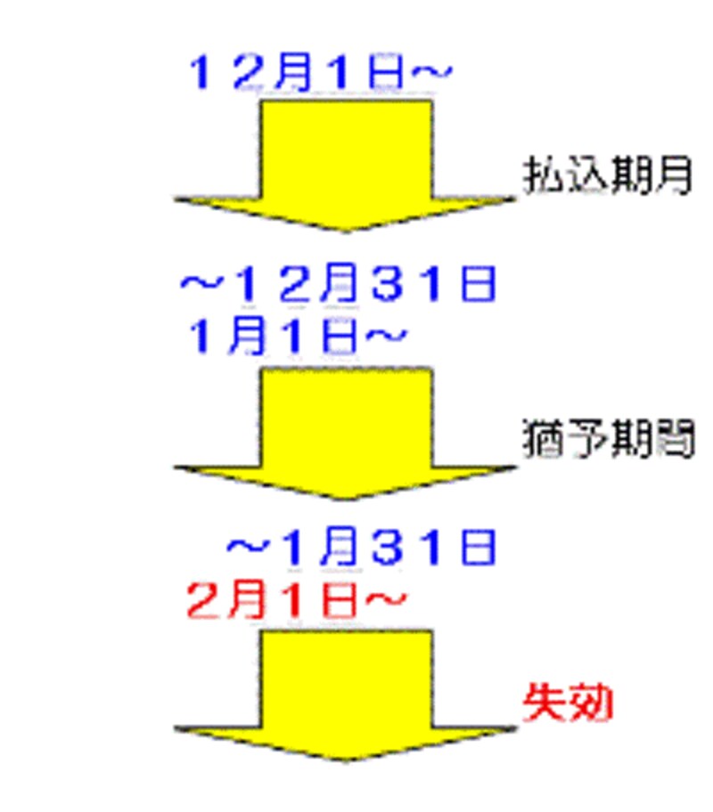 例:保険料の支払が月払いで契約応答日が12月1日の場合