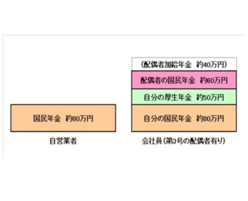 保険料はほとんど同じだが、受け取れる年金は大きな差