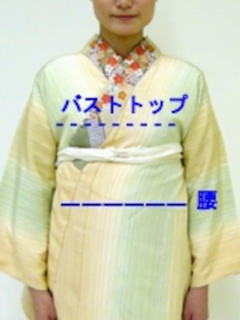 位置はバストの下あたり