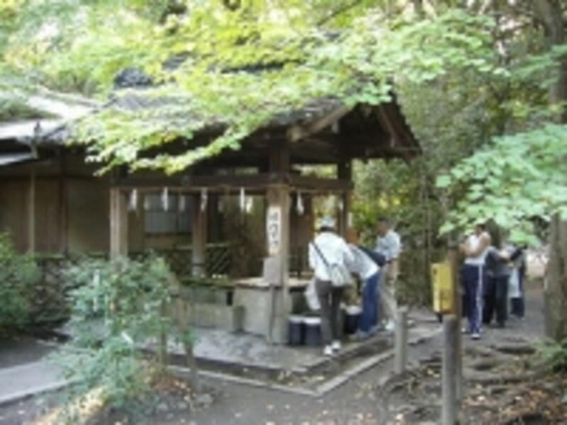 「染井の水」は京都三名水のひとつと言われ、汲みに来る人が絶えません。
