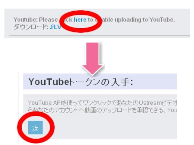 USTREAMで録画した映像をYouTubeにアップロードできます。