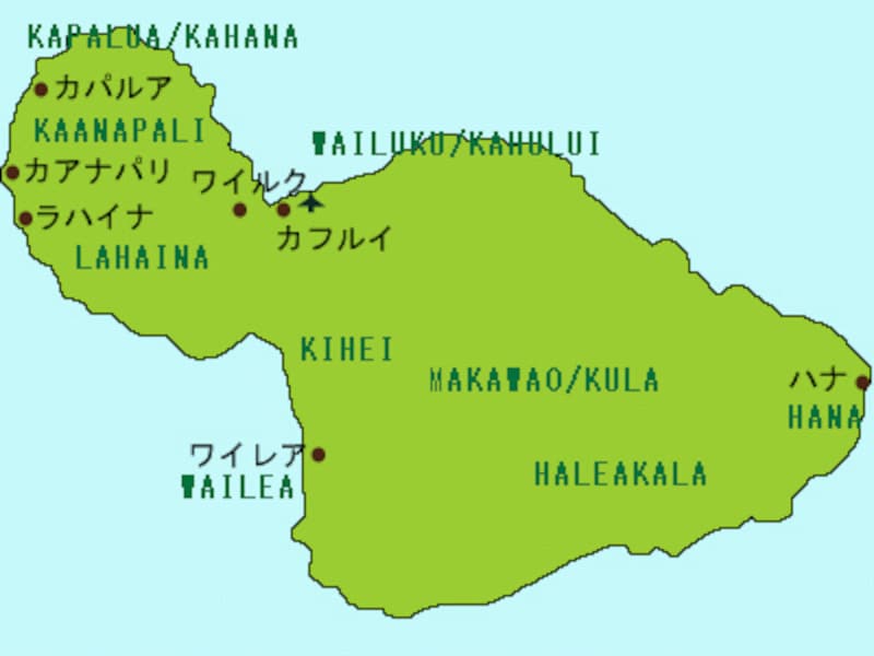 マウイ島エリアマップ