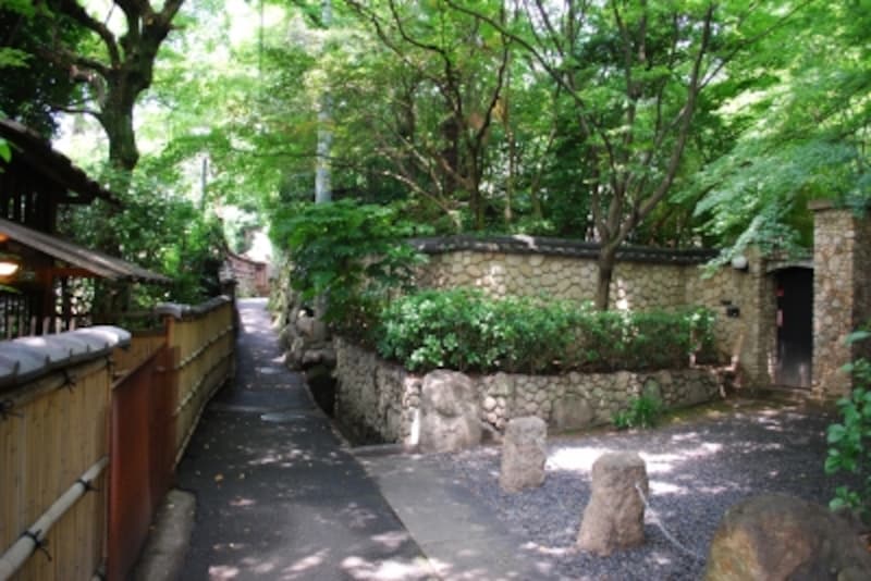 お屋敷とお屋敷の間の路地。駅徒歩5分圏内と思えない景色。