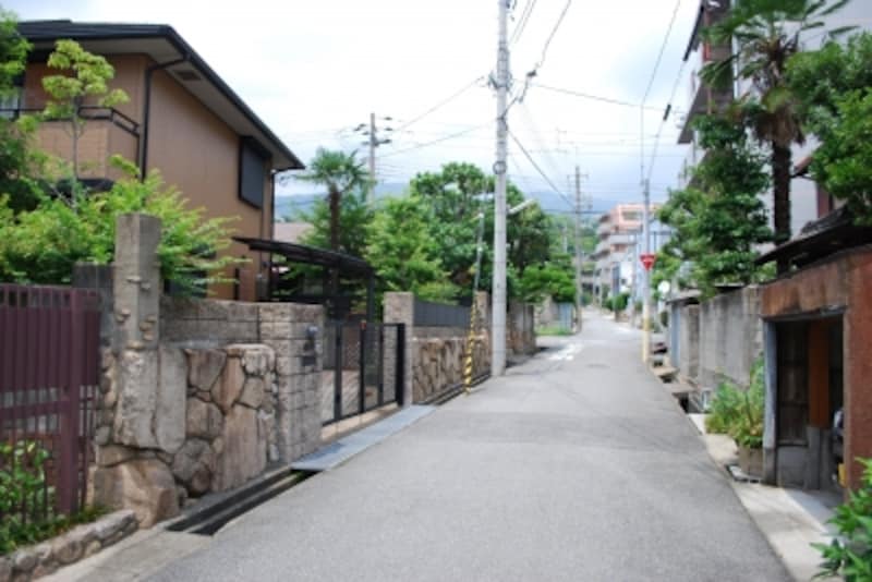 幹線沿いにはマンション、中に入るとこのような戸建が多い。