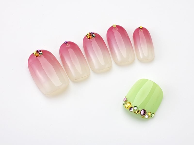 ピーチキャンディのような優しいグラデーション