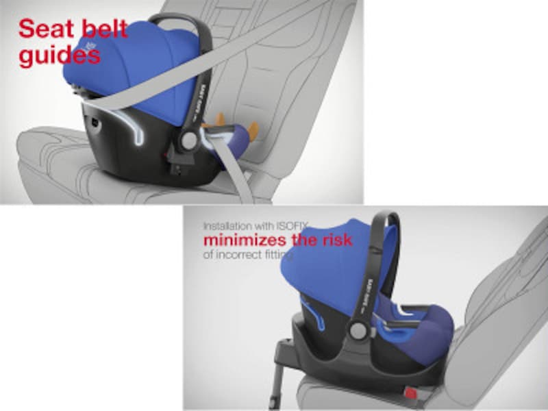 ベビーシートは、シートベルト固定が一般的ですが、ベースを利用するととても簡単便利