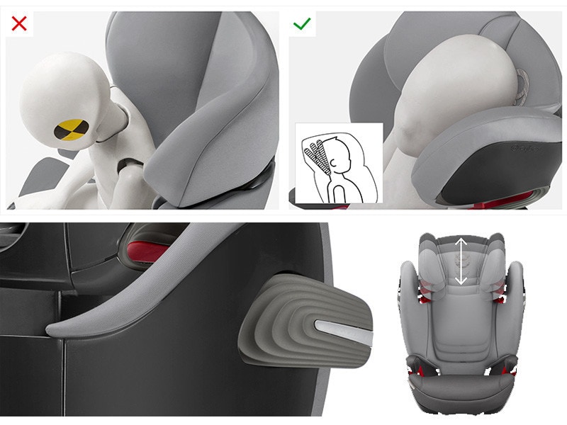 独自の頭部リクライニング、側面衝突の衝撃を吸収するバーなど斬新な工夫