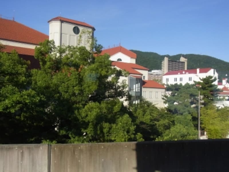 次に見えてくるのは、レンガ色の屋根が印象的な宝塚大劇場