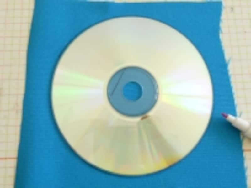 型には、CDやお皿、コップなどを利用。作りたいヨーヨーの直系の2倍を目安に