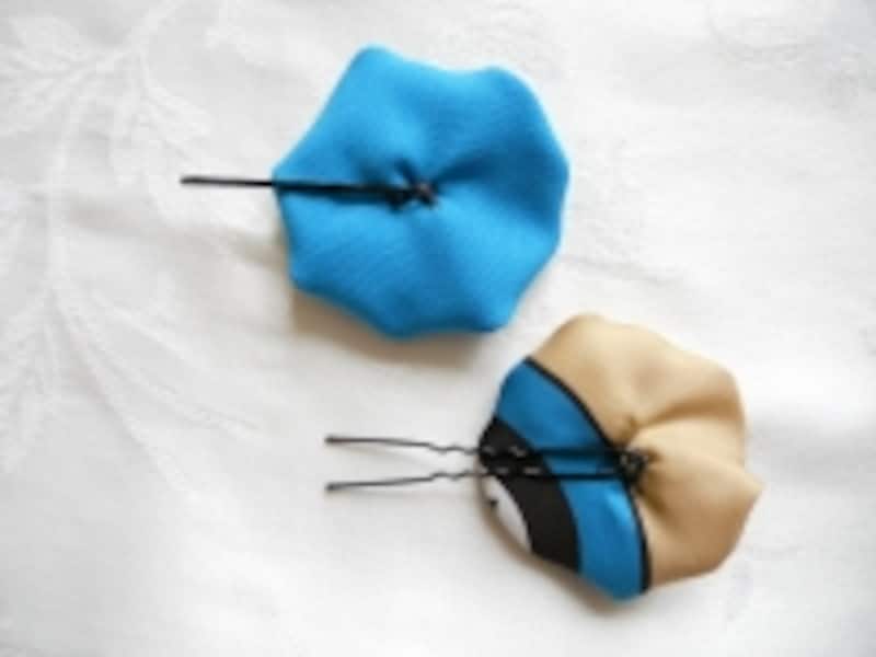 裏側にヘアピンを縫い付けます