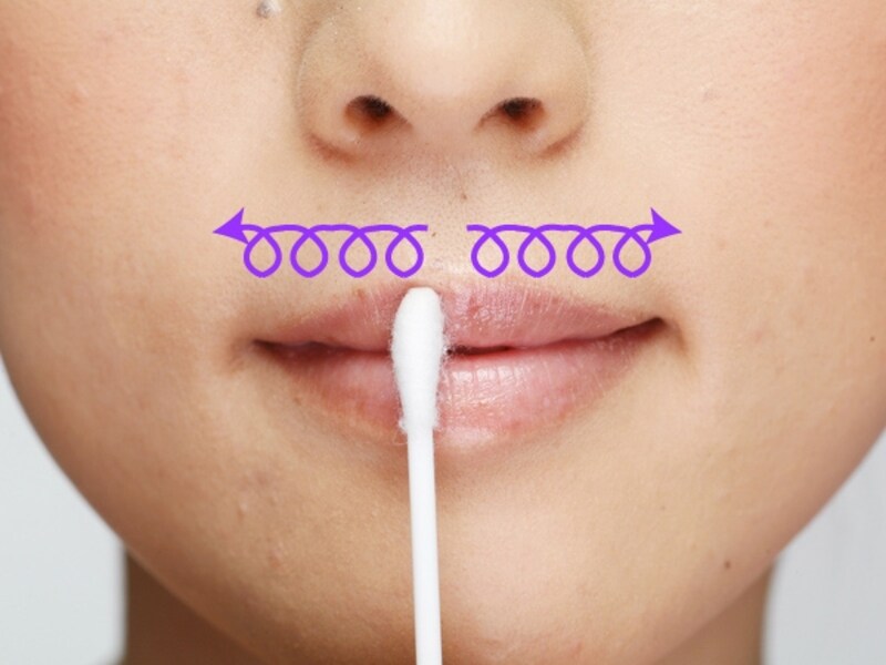 綿棒でくるくると!