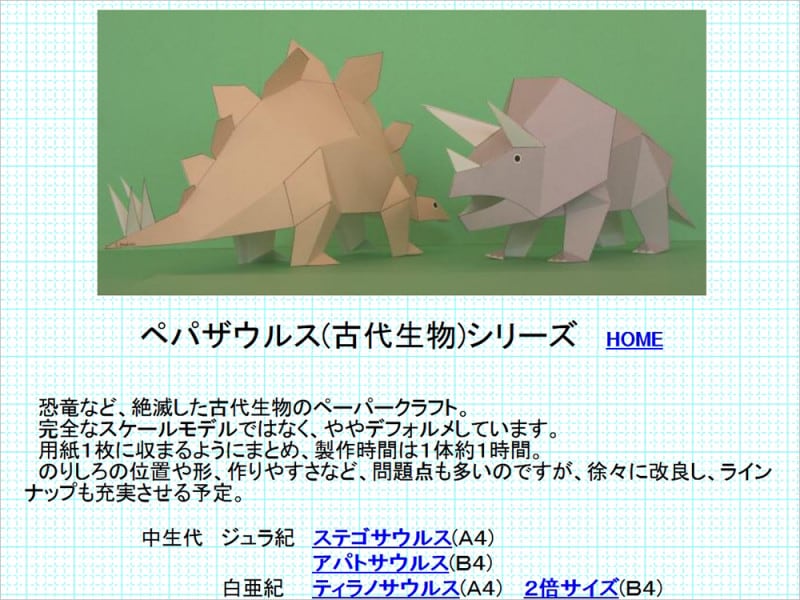 恐竜ペーパークラフト S.F.A1 ペパザウルス(古代生物)