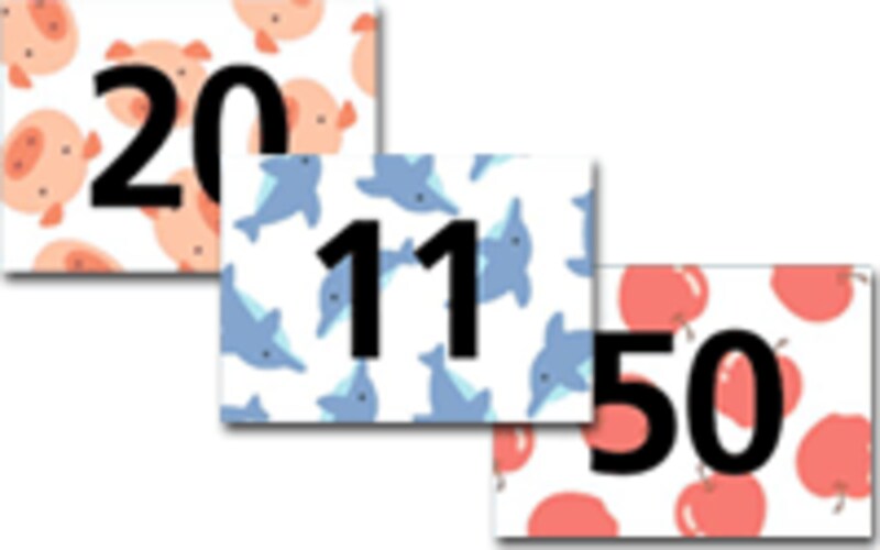 「色・形・数」カードの一部