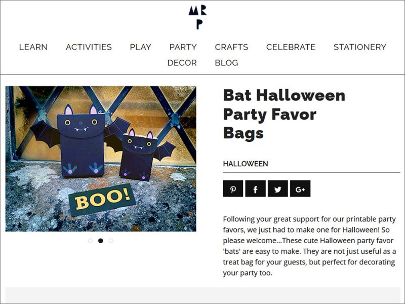Mr Printables Bat Halloween Party Favor Bags