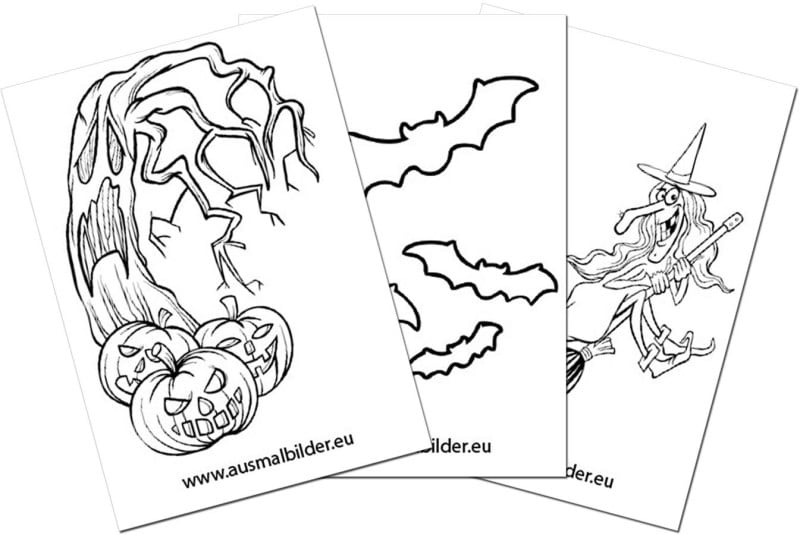 ハロウィン ぬりえ 塗り絵 AUSMALBILDER.EU Halloween