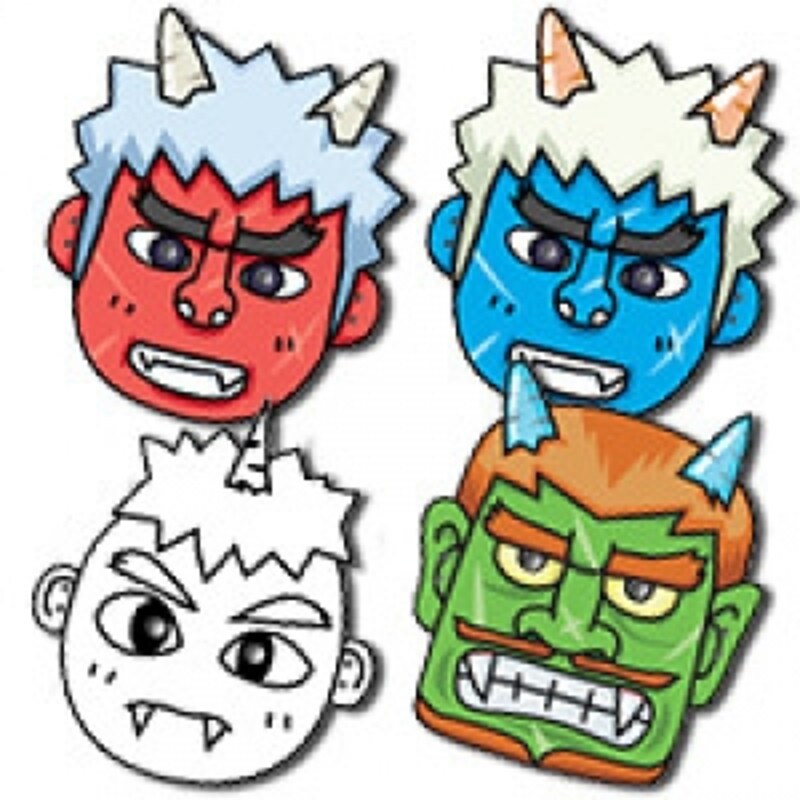 塗り絵ができるタイプのお面素材
