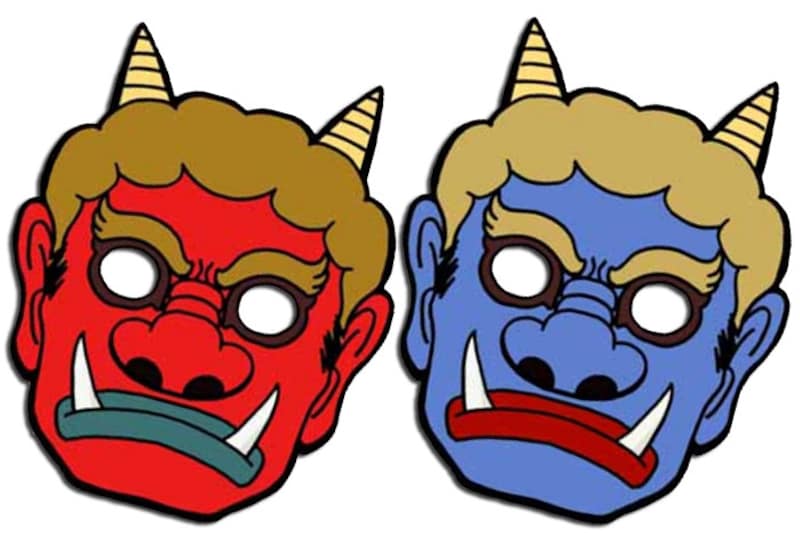 鬼のお面ダウンロード・節分鬼の面イラスト MAMANU★FACTUERE