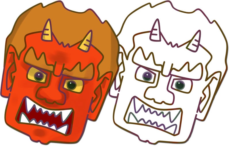 鬼のお面ダウンロード・節分鬼の面イラスト ほらぱれっと