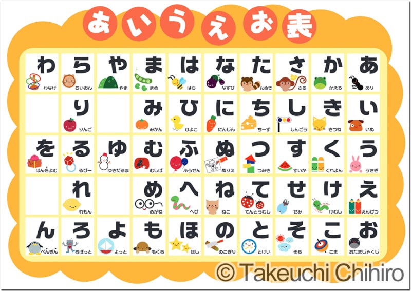 あいうえお表・ひらがな表無料  web絵本ぽこぽこの 素材集